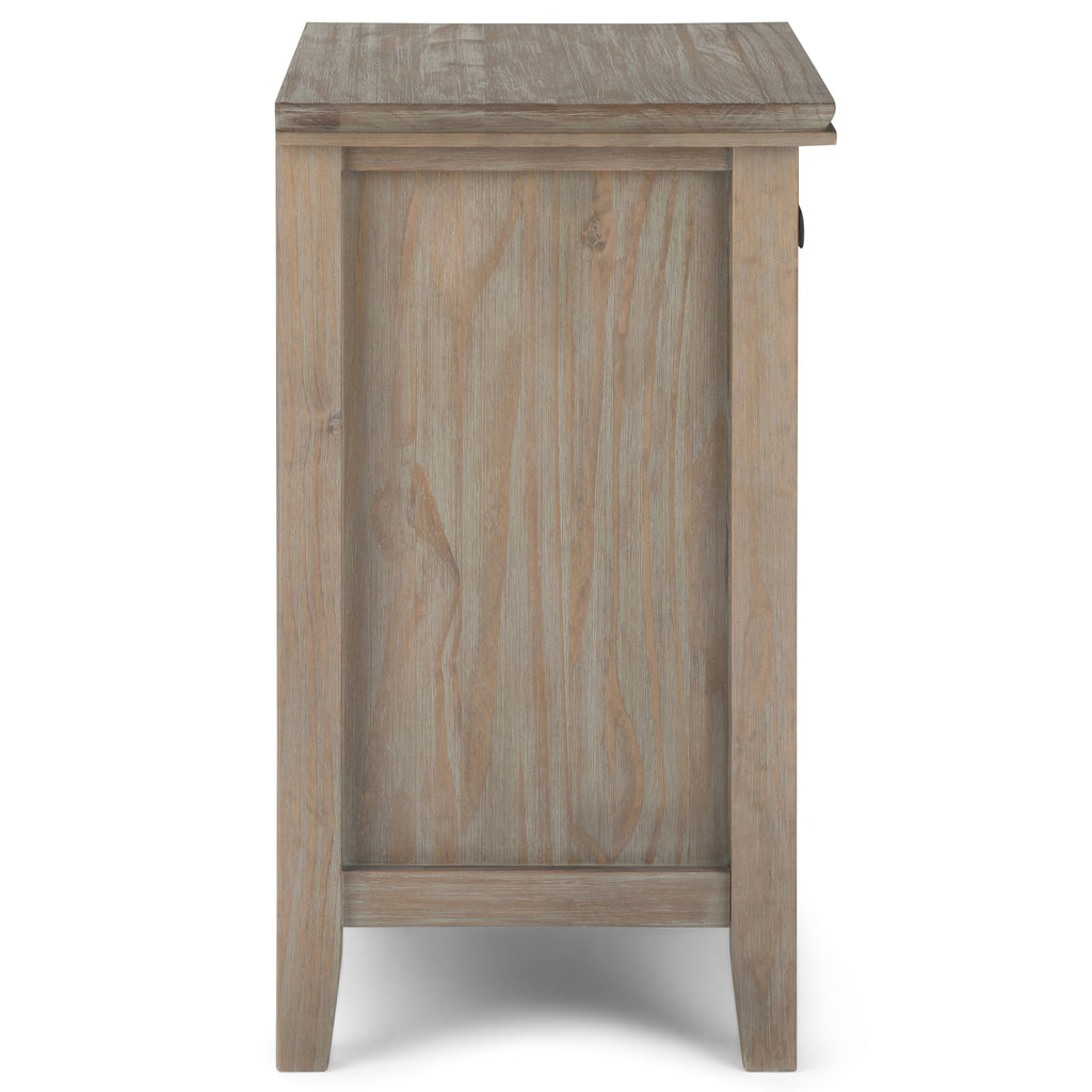 Artisan 24 Inch Wide Solid Wood Bedside Table in Distressed Grey