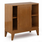 Harper 30 Inch Wide Solid Hardwood Mid-Century Modern Low Storage Cabinet in Teak