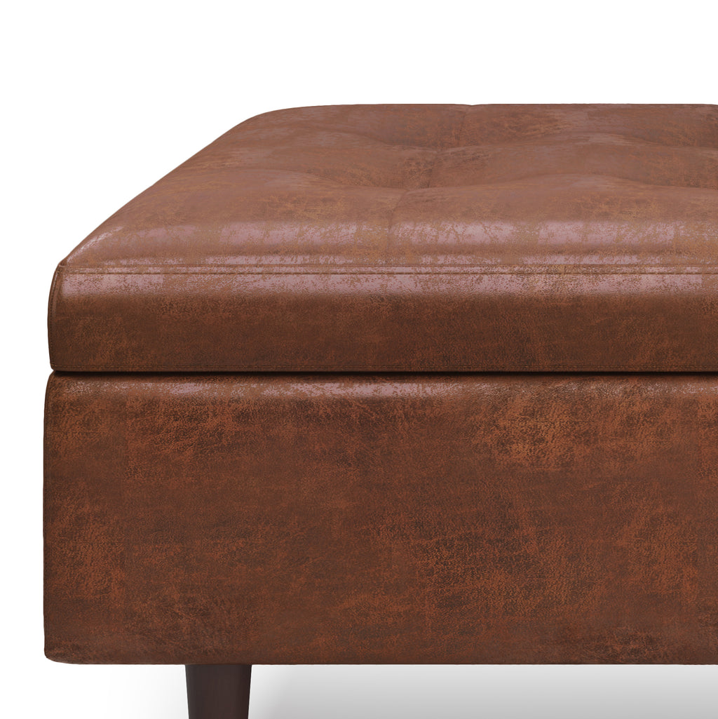 Shay Mid-Century Large Square Coffee Table Storage Ottoman