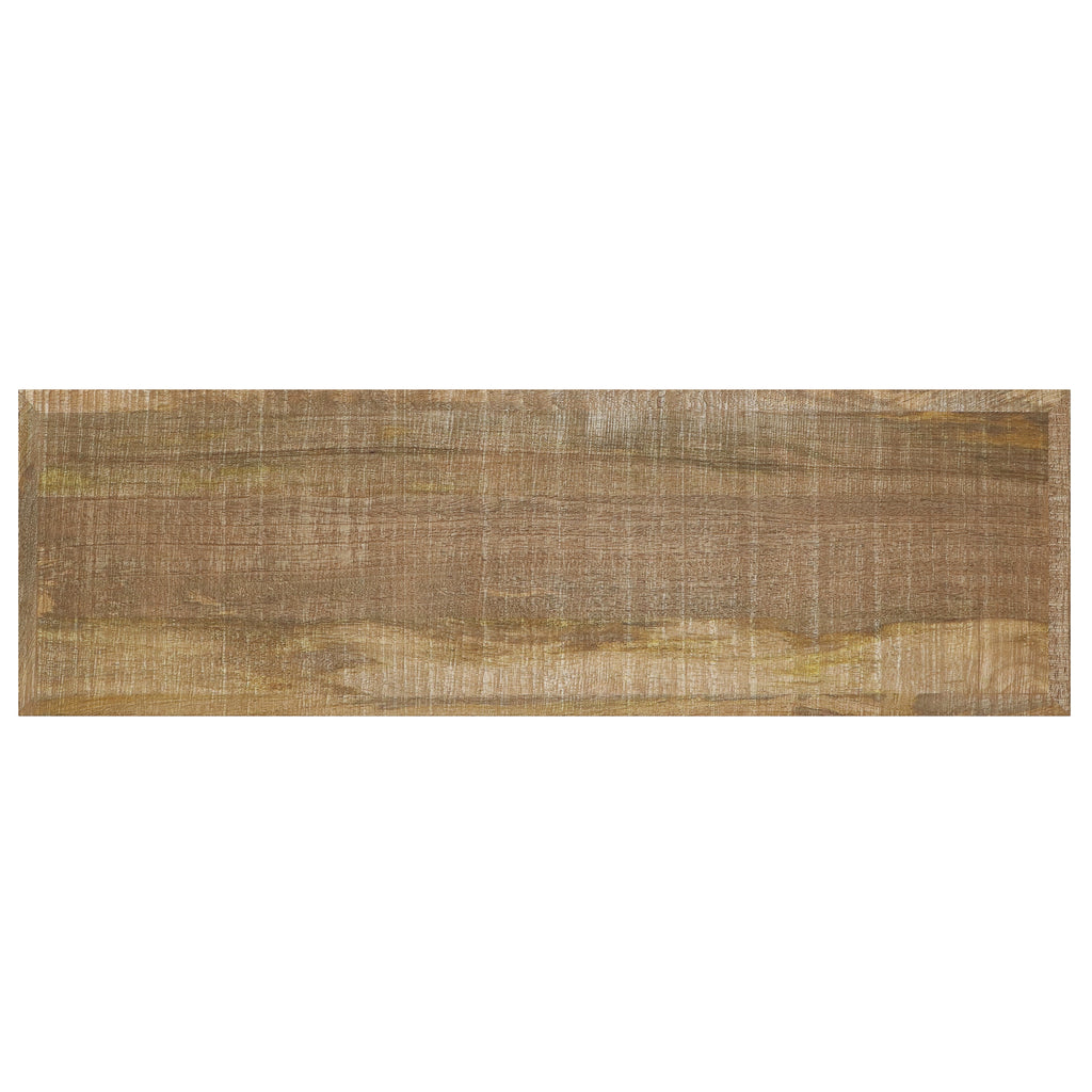 Durham 43 Inch Wide Solid Mango Wood Bench in Distressed