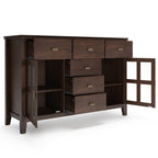 Artisan Solid Wood Sideboard Buffet in Dark Chestnut