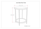 Jenna 18 Inch Wide Solid Mango Wood and Metal Round Side Table