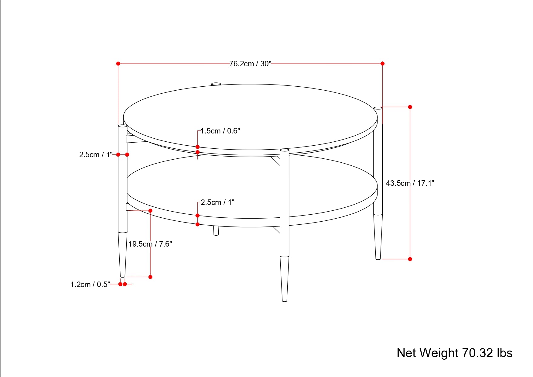 Wagner 30 Inch Wide Solid Acacia Wood Coffee Table