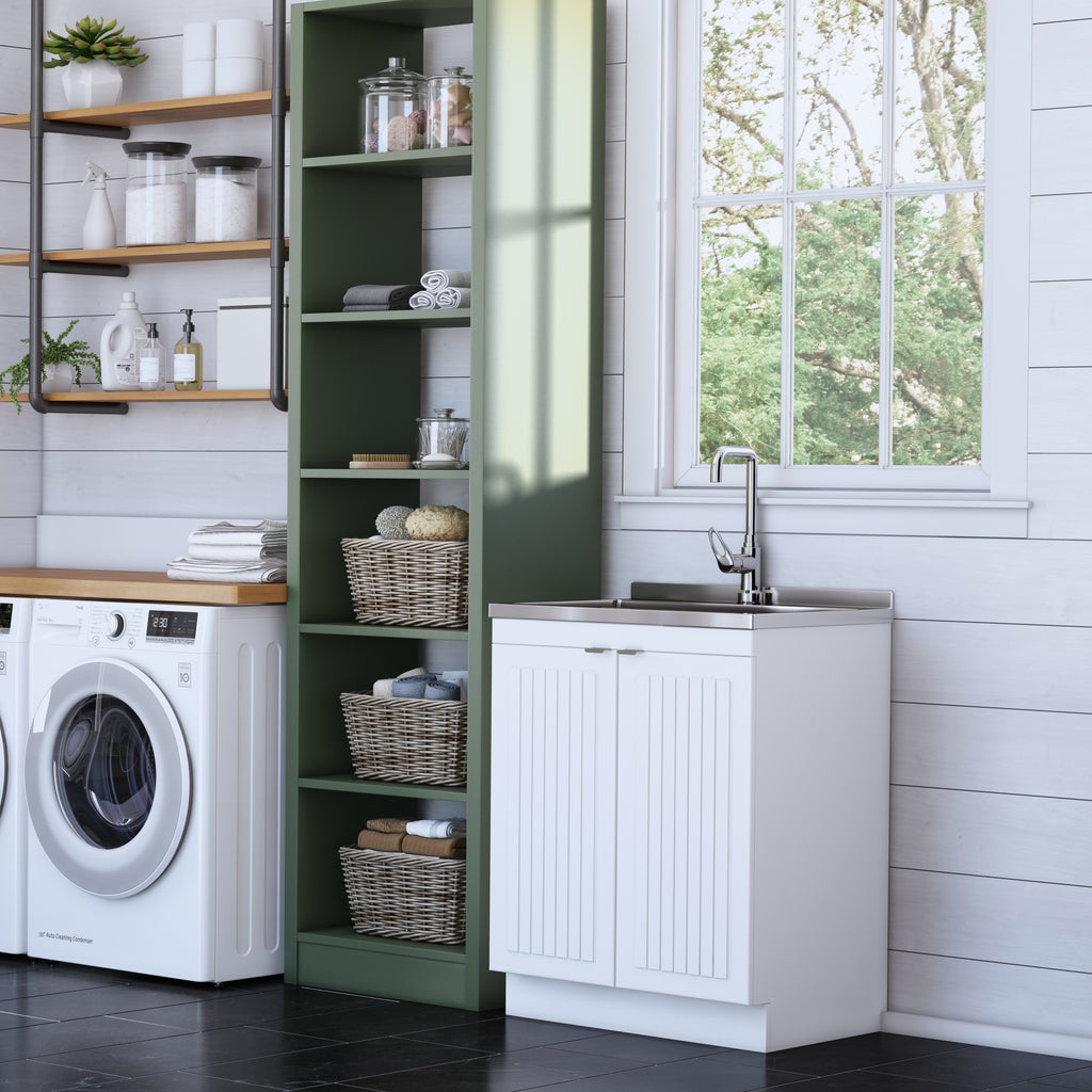 Murphy - 28" Laundry Cabinet with Faucet and Stainless Steel Sink