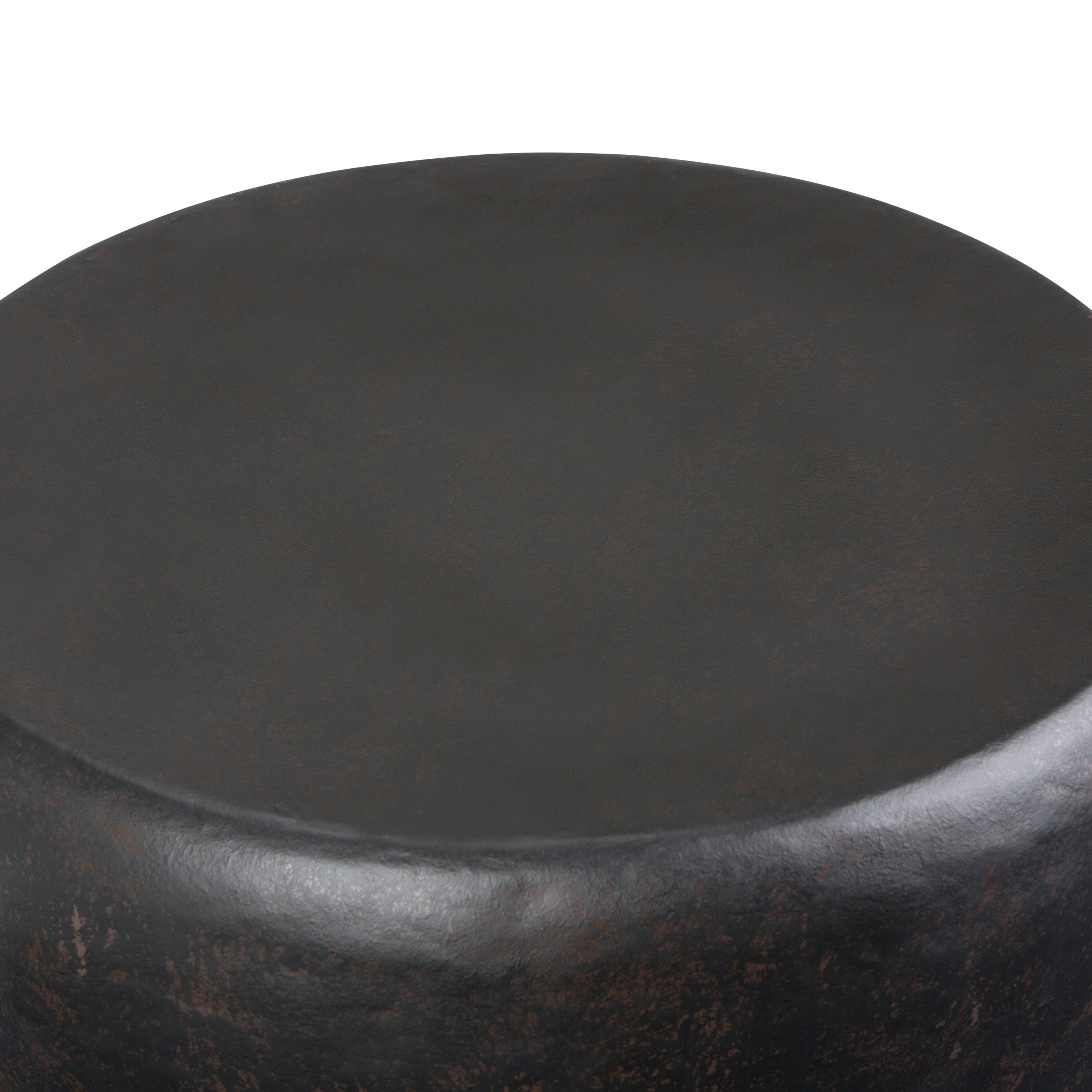 Garvy 22 Inch Wide Metal Side Table in Rustic Bronze
