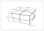 Brody - Large Square Coffee Table Pouf - Distressed