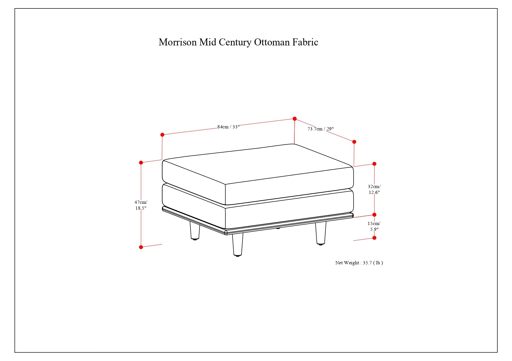 Morrison Ottoman in Mist