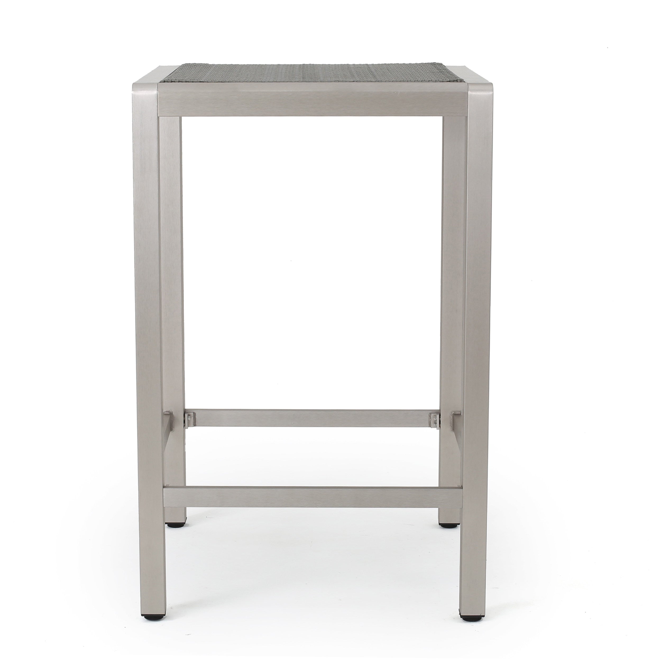 43" Outdoor Aluminum Frame Bar Table with PE Rattan Table Top