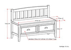 Burlington 42 Inch Wide Solid Wood Entryway Storage Bench with Drawers