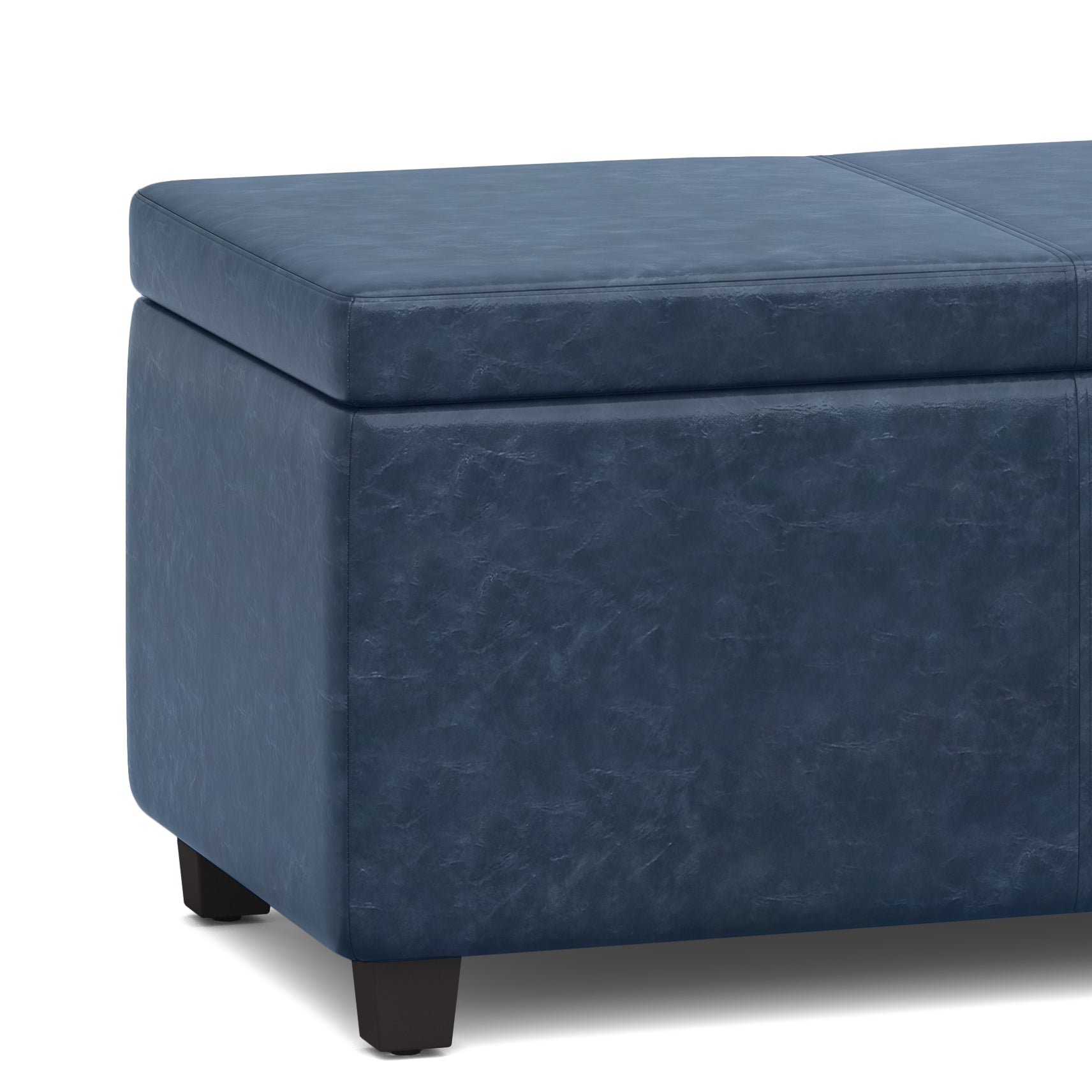 Avalon 48 Inch Wide Storage Ottoman Bench in Denim