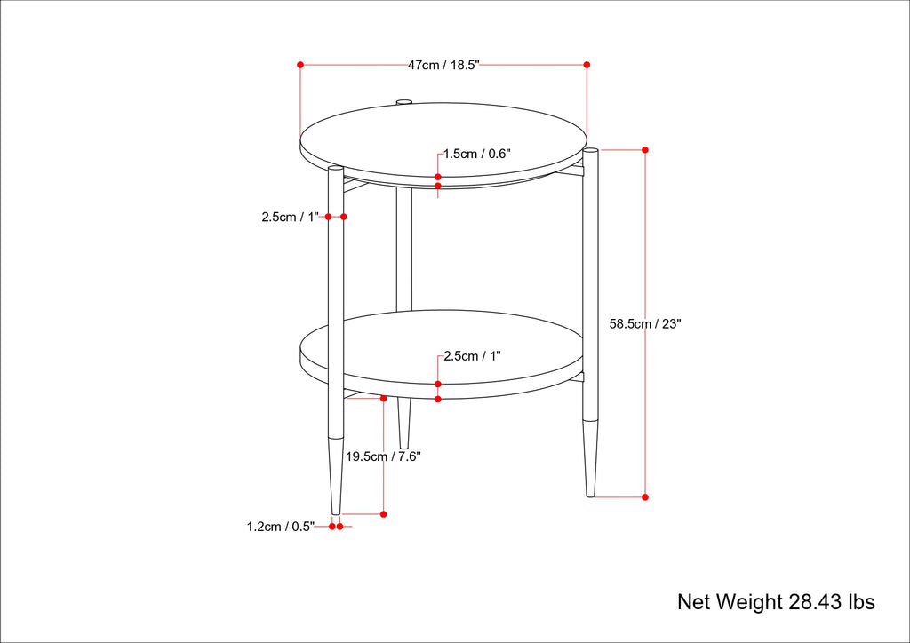 Wagner - Round Marble & Wood Side Table