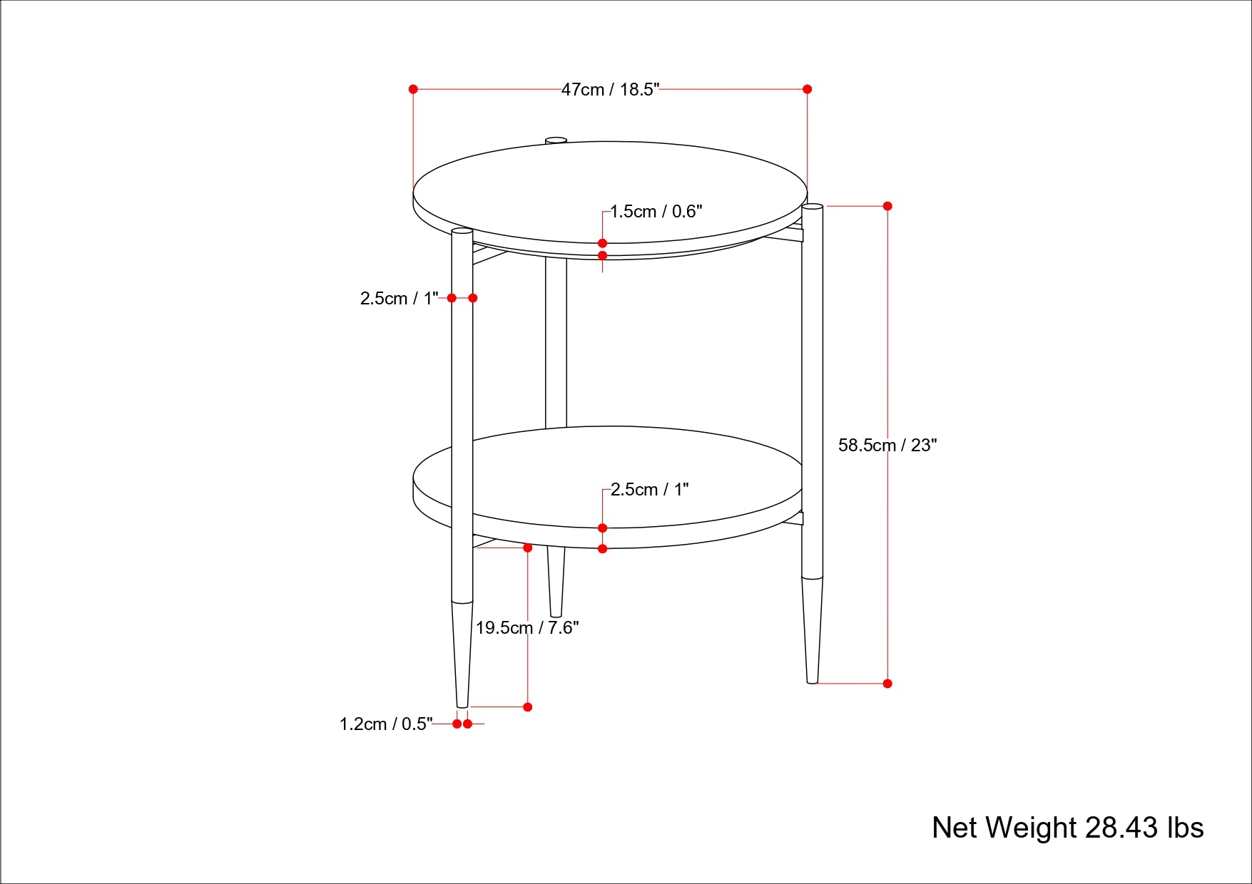 Wagner - Round Marble & Wood Side Table