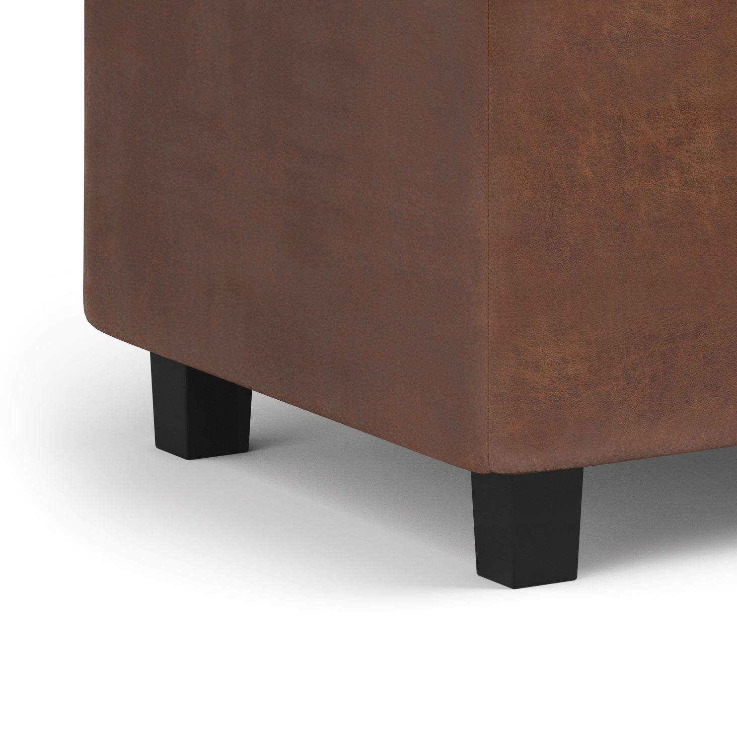 Cosmopolitan 34 Inch Wide Storage Ottoman in Distressed Saddle