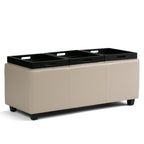 Avalon 42 Inch Wide Storage Ottoman in Satin