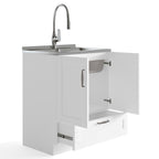 Reed Deluxe 28" Laundry Cabinet with Pull-Out Faucet and Stainless Steel Sink