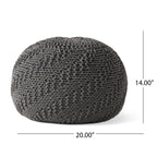 Hazel Knitted Cotton Yarn 20 x 20 Round Pouf