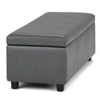 Avalon 48 Inch Wide Storage Ottoman Bench in Stone