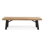 Outdoor Bench with Slat Panel Design and Acacia Wood Frame