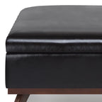 Owen 36 Inch Wide Square Coffee Table Storage Ottoman in Tanners