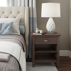 Artisan 24 Inch Wide Solid Wood Bedside Table in Warm