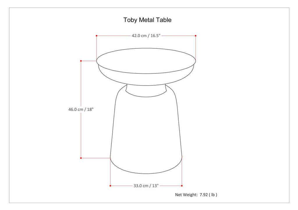 Toby 17 Inch Wide Modern Industrial Metal Accent Table