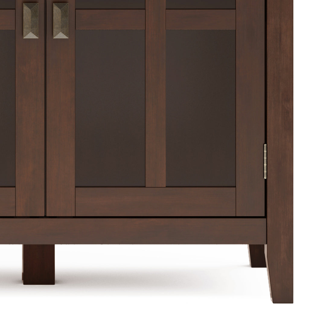 Artisan 66 Inch Wide Solid Wood Wide 4 Door Storage Cabinet in Russet