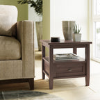 Warm Shaker Solid Wood 20 Inch Wide Transitional End Table