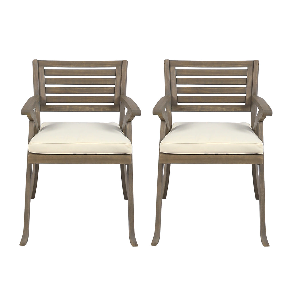 Helen Outdoor Acacia Wood Dining Chair