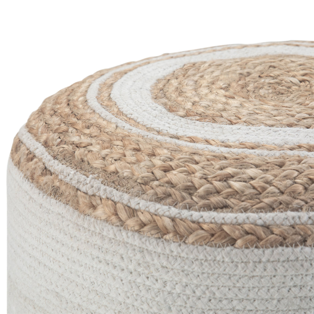 Serena 18 Inch Wide Round Braided Pouf