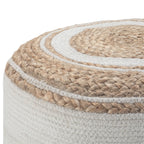 Serena 18 Inch Wide Round Braided Pouf