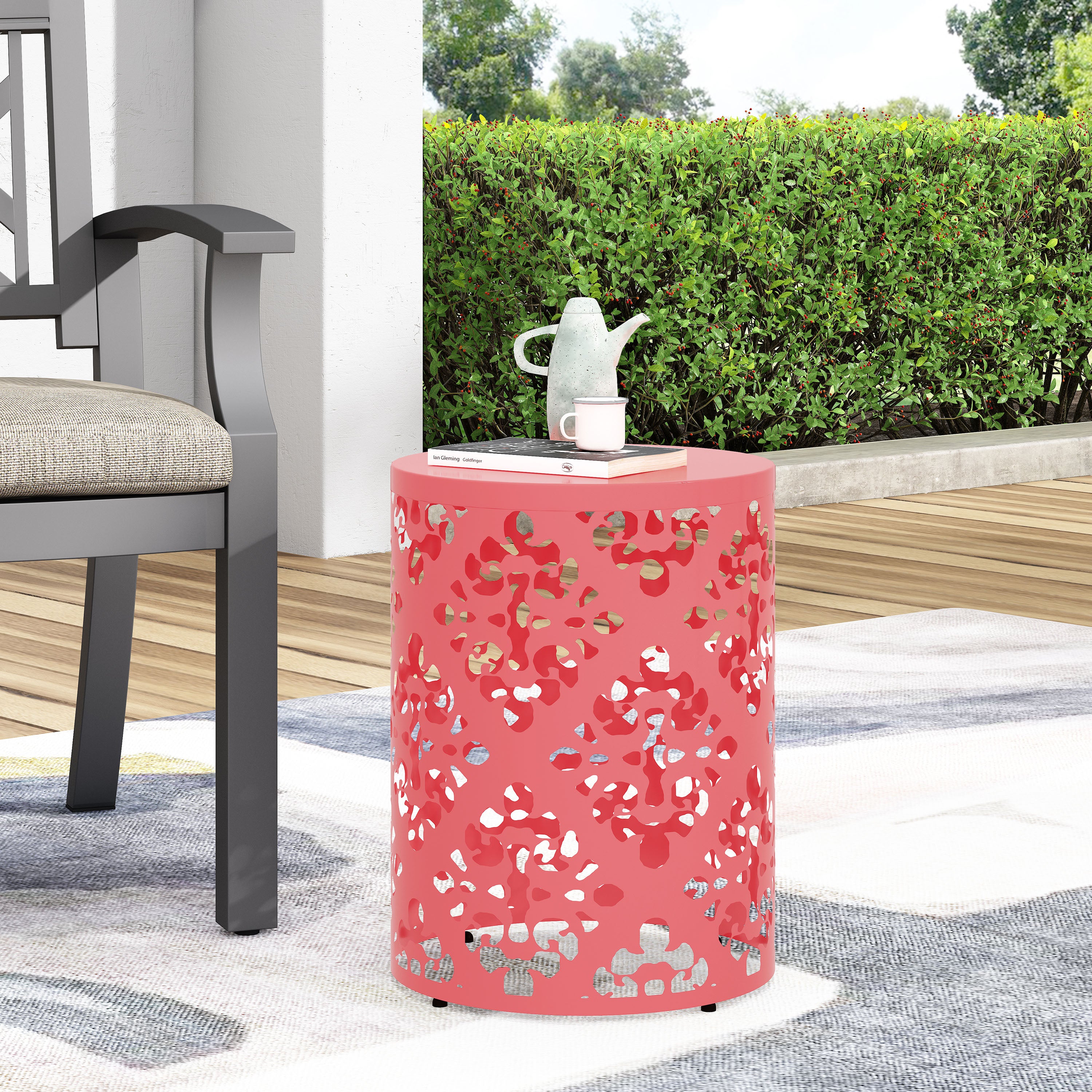 Outdoor Metal End Table - Large