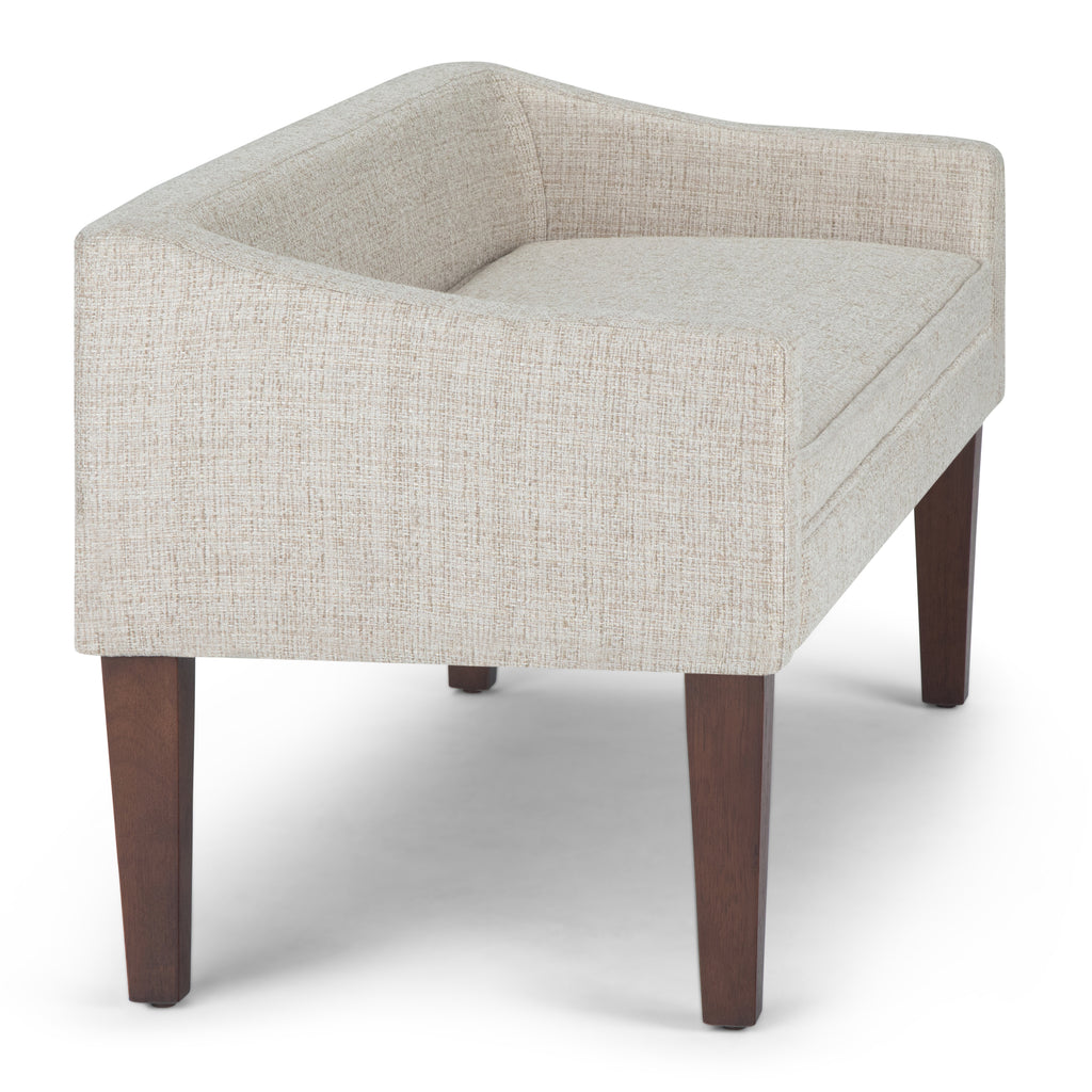 Parris 50 Inch Wide Upholstered Bench in Platinum Woven Fabric