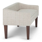 Parris 50 Inch Wide Upholstered Bench in Platinum Woven Fabric