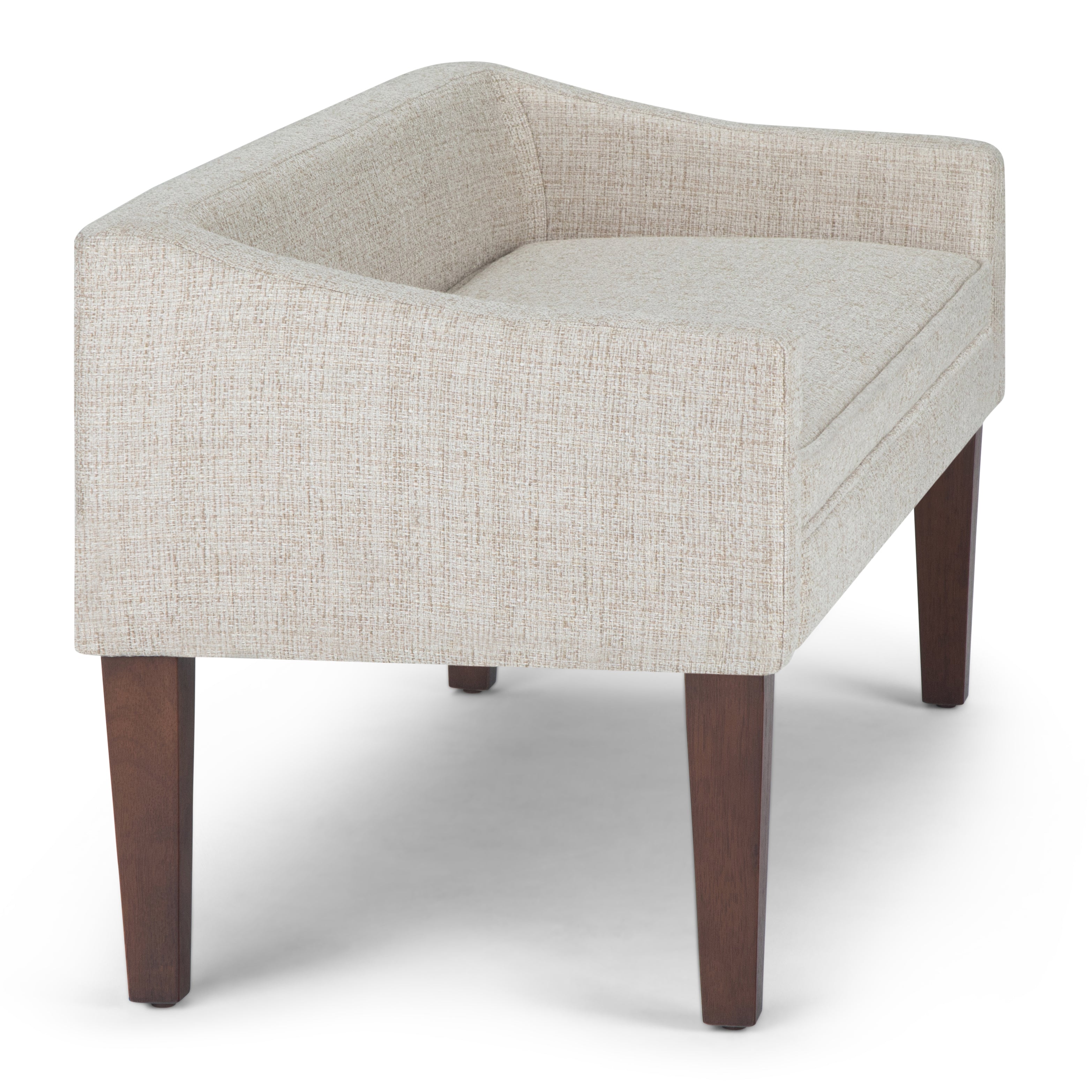 Parris 50 Inch Wide Upholstered Bench in Platinum Woven Fabric