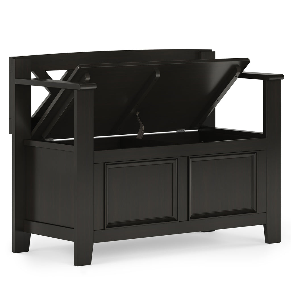 Amherst Solid Wood 36" Wide Transitional Entryway Storage Bench