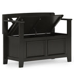 Amherst Solid Wood 36" Wide Transitional Entryway Storage Bench