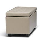 Cosmopolitan 34 Inch Wide Storage Ottoman in Satin