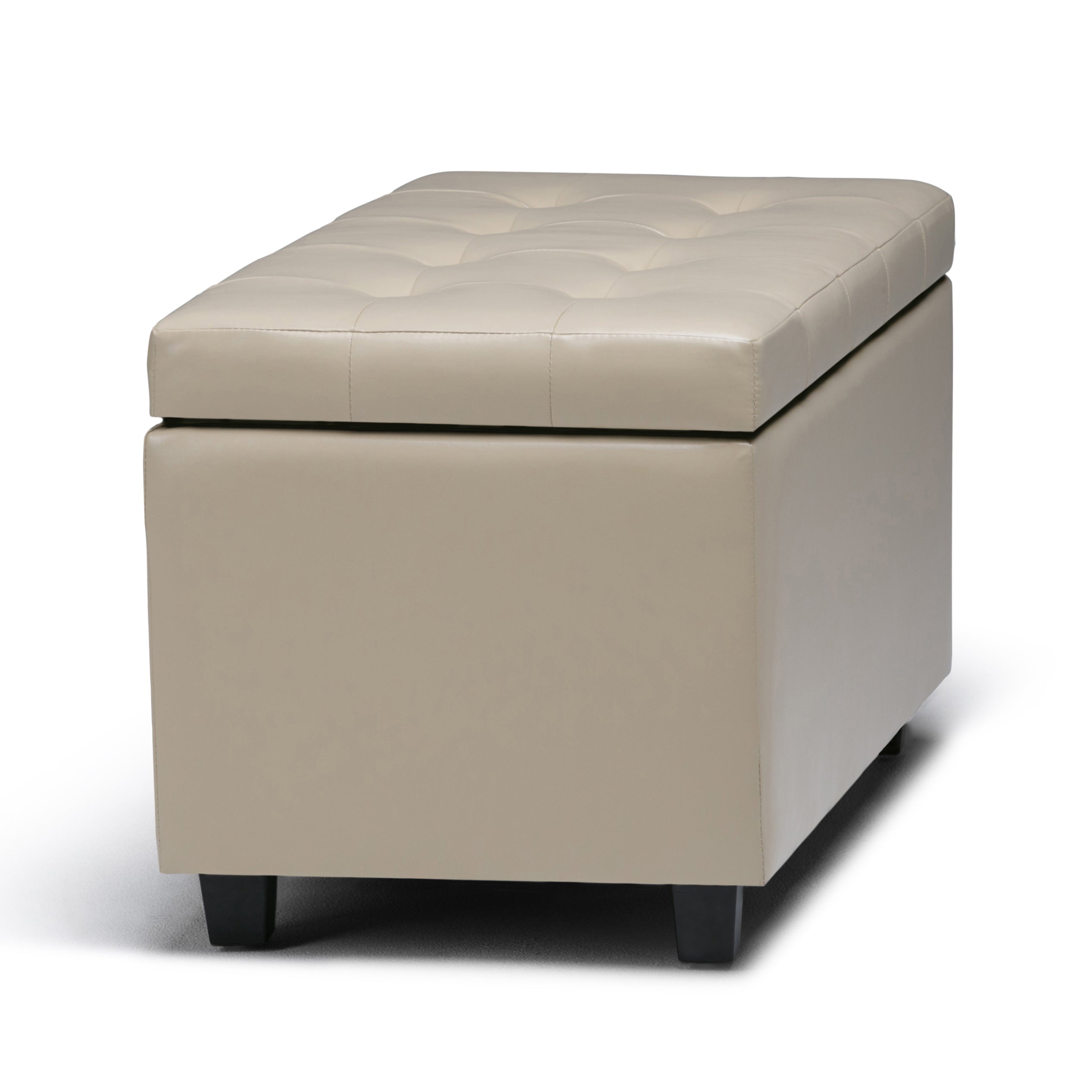 Cosmopolitan 34 Inch Wide Storage Ottoman in Satin