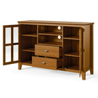 Artisan 53 Inch Wide Solid Wood Tall TV Stand in Light Golden
