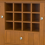 Bedford 54 Inch Wide Solid Wood Sideboard Buffet and Wine Rack in Light Golden
