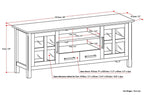 Kitchener 60 Inch Wide Solid Wood TV Stand in Hickory