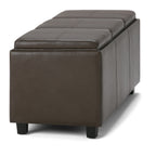 Avalon 42 Inch Wide Storage Ottoman in Chocolate