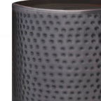 Corbin 16 Inch Wide Metal Side Table in Hammered Antique