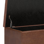 Cosmopolitan 34 Inch Wide Storage Ottoman in Distressed Saddle