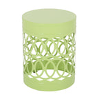 Modern Outdoor Metal End Table with Iron Cut Design