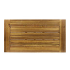 Outdoor Acacia Wood Coffee Table, Teak Finish / Rustic Metal