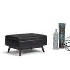 Owen 34 Inch Wide Coffee Table Storage Ottoman in Distressed