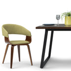 Lowell Bentwood Dining Chair - Acid Green Linen Look