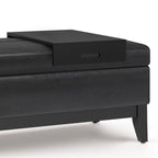 Oregon 42 Inch Wide Storage Ottoman Bench With Tray
