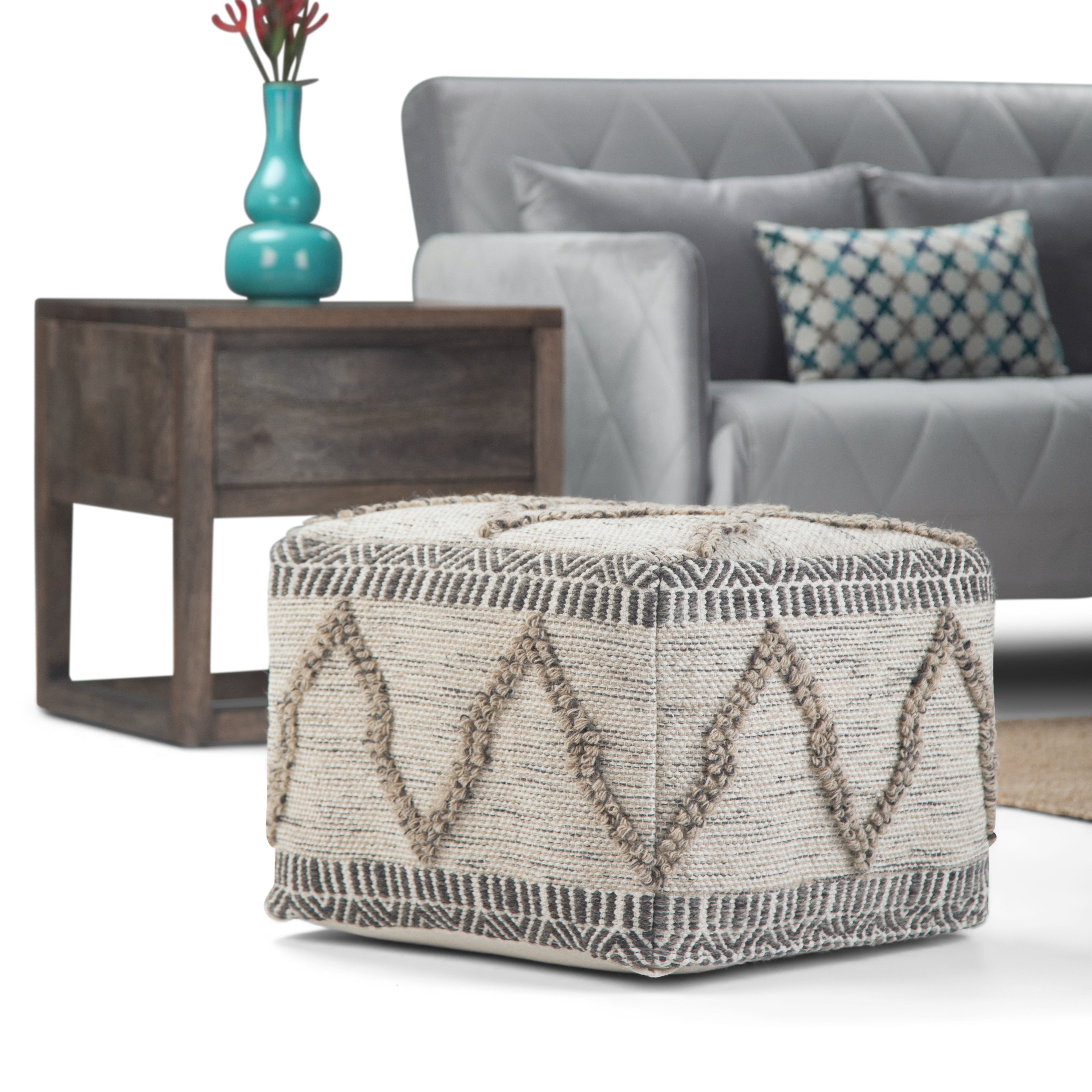 Sweeney 18 Inch Wide Square Pouf